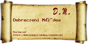 Debreczeni Médea névjegykártya